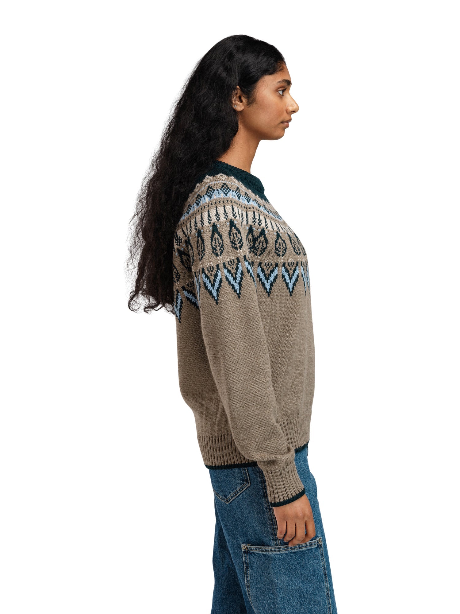 Dale Of Norway W SULA FEM SWEATER Verde pino Azul hielo Piedra de montaña XL - PeakStyle