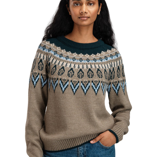 Dale Of Norway W SULA FEM SWEATER Verde pino Azul hielo Piedra de montaña XL - PeakStyle