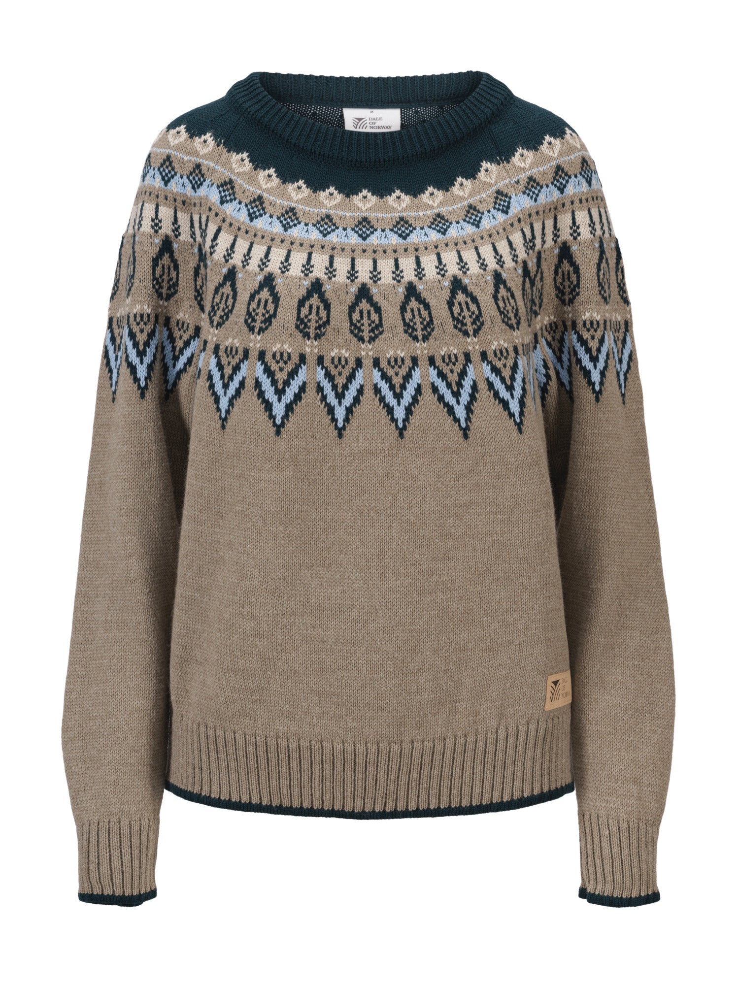 Dale Of Norway W SULA FEM SWEATER Verde pino Azul hielo Piedra de montaña XL - PeakStyle