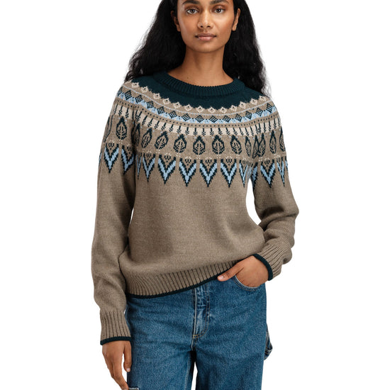 Dale Of Norway W SULA FEM SWEATER Verde pino Azul hielo Piedra de montaña XL - PeakStyle
