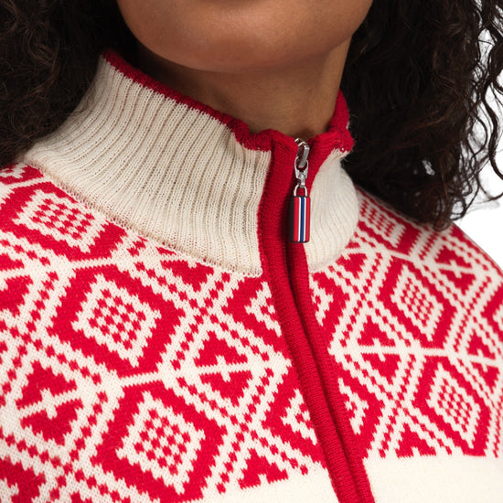 Dale Of Norway W TEAM NORWAY CORTINA FEM SWEATER Framboos Offwhite XXL - PeakStyle