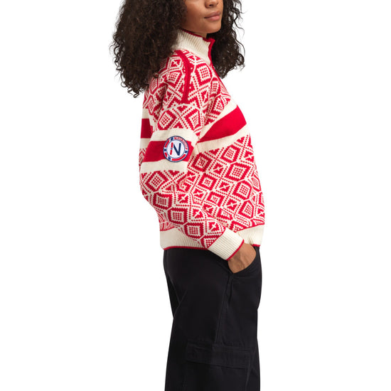 Dale Of Norway W TEAM NORWAY CORTINA FEM SWEATER Framboos Offwhite XXL - PeakStyle