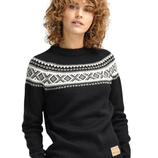 Dale Of Norway W VÅGSØY FEMININE SWEATER Noir Blanc cassé XL - PeakStyle