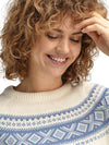 Dale Of Norway W VÅGSØY FEMININE SWEATER Blanc cassé Blueshadow XL - PeakStyle