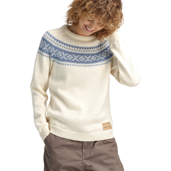 Dale Of Norway W VÅGSØY FEMININE SWEATER Blanc cassé Blueshadow XL - PeakStyle