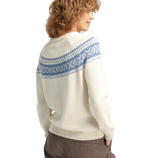 Dale Of Norway W VÅGSØY FEMININE SWEATER Blanc cassé Blueshadow XL - PeakStyle
