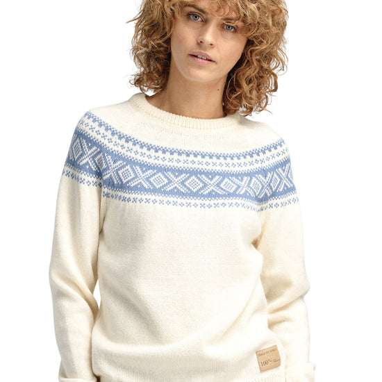 Dale Of Norway W VÅGSØY FEMININE SWEATER Blanc cassé Blueshadow XL - PeakStyle