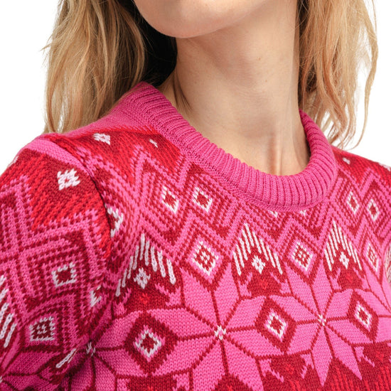 Dale Of Norway W VILJA FEM SWEATER Redrose Allium Raspberry XS - PeakStyle