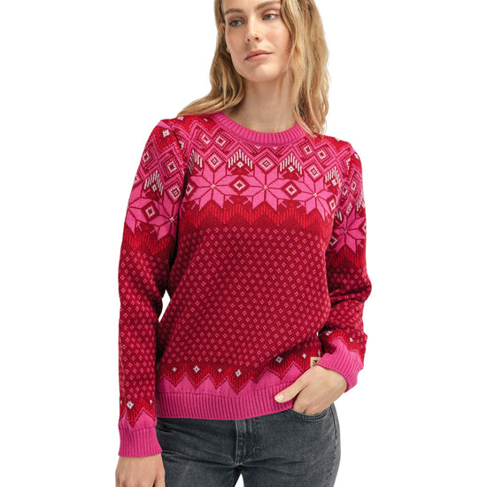 Dale Of Norway W VILJA FEM SWEATER Redrose Allium Raspberry XS - PeakStyle