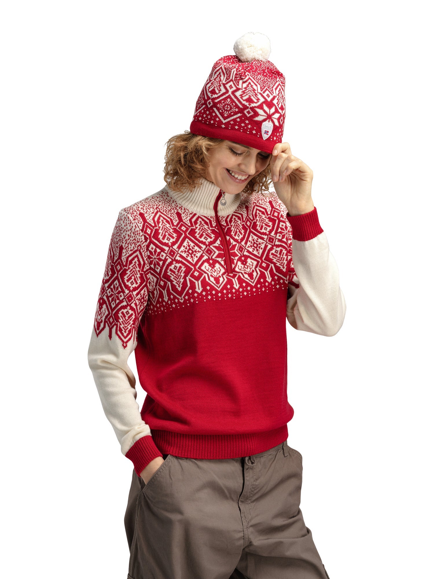 Dale Of Norway WINTERLAND HAT Raspberry Offwhite Redrose Talla única - PeakStyle