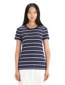 Icebreaker W WAVE SS TEE STRIPE - PeakStyle