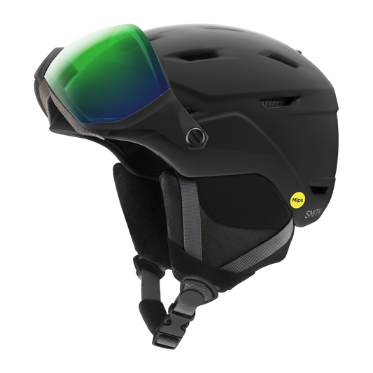 SMITH Survey Jr. MIPS EU Kinder Visierhelm – matteBlack-greenMirror_3QU.png