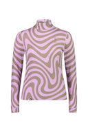 Mons Royale W CASCADE MOCK NECK LS PRINT - PeakStyle