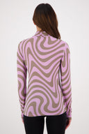 Mons Royale W CASCADE MOCK NECK LS PRINT - PeakStyle