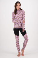 Mons Royale W CASCADE MOCK NECK LS PRINT - PeakStyle