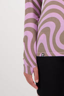 Mons Royale W CASCADE MOCK NECK LS PRINT - PeakStyle