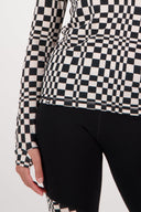 Mons Royale W CASCADE MOCK NECK LS PRINT - PeakStyle