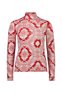 Mons Royale W CASCADE MOCK NECK LS PRINT - PeakStyle