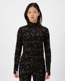 Mons Royale W CASCADE MOCK NECK LS PRINT - PeakStyle
