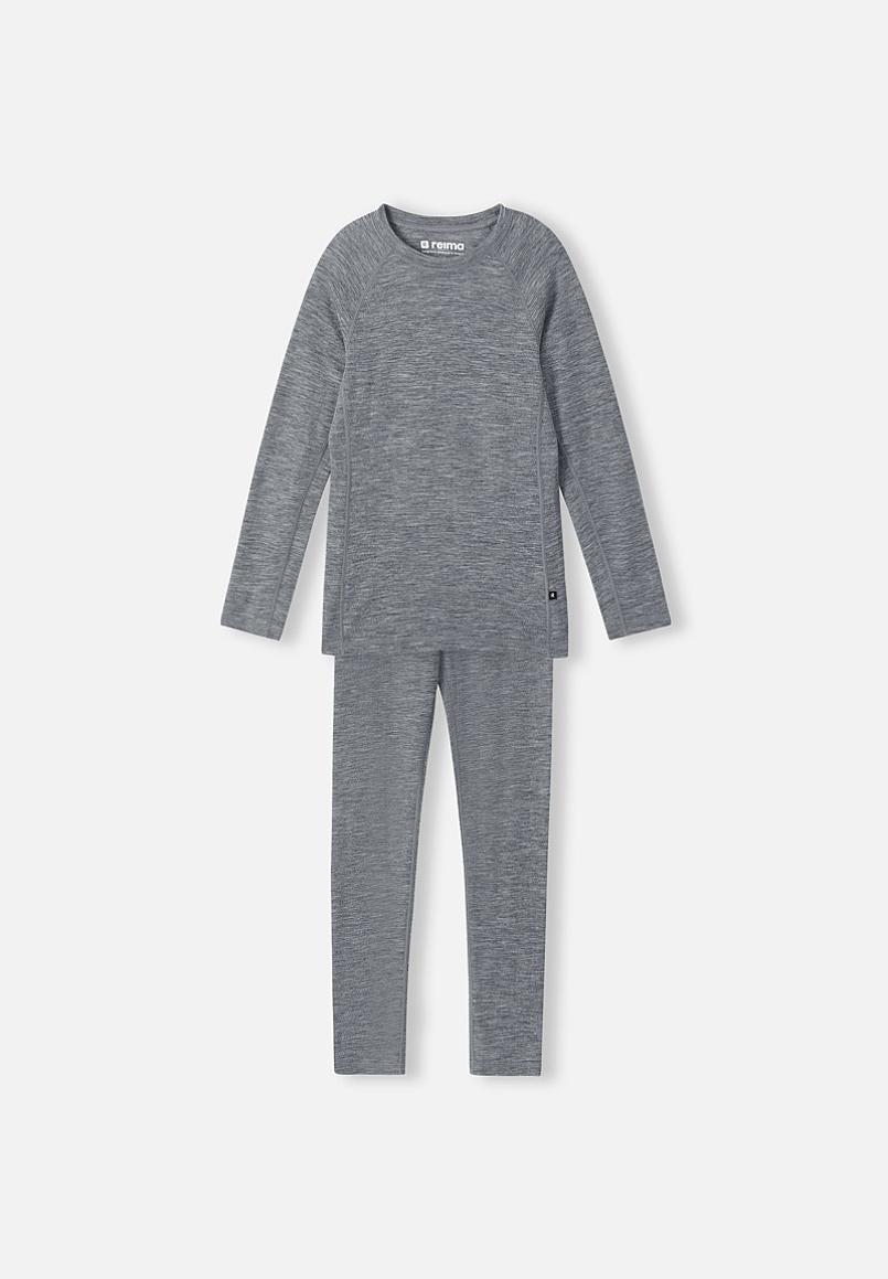 Set di intimo tecnico Reima Kinsei in merino e lyocell per bambini - Grigio melange