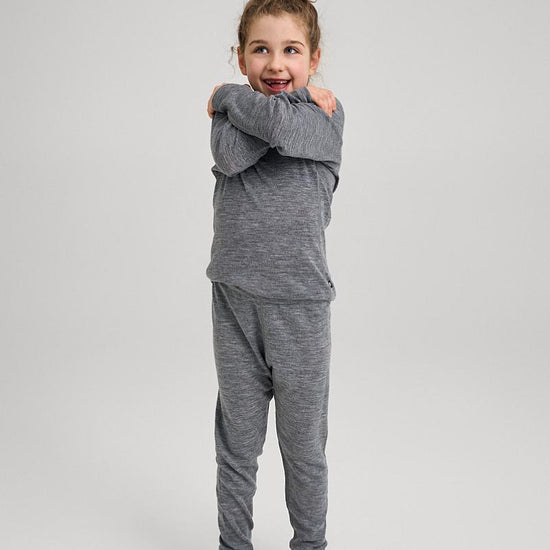 Set di intimo tecnico Reima Kinsei in merino e lyocell per bambini - Grigio melange - Immagine 11