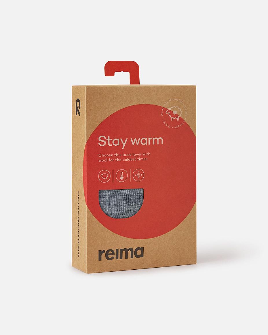 Set di intimo tecnico Reima Kinsei in merino e lyocell per bambini - Grigio melange - Immagine 9