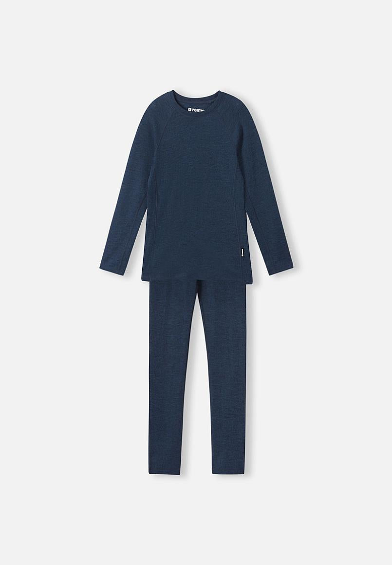 Set di intimo tecnico Reima Kinsei in merino e lyocell per bambini - Blu navy