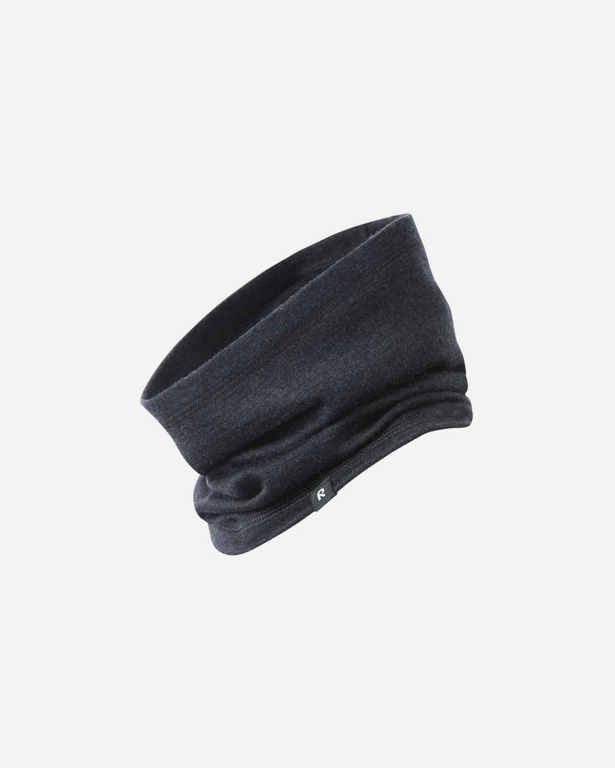 Écharpe tubulaire Reima Aarni en laine mérinos pour enfants, noir chiné – Packshot 1