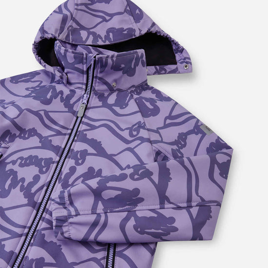 Reima Aitoo softshelljas voor kinderen in Blooming Lilac – detailfoto