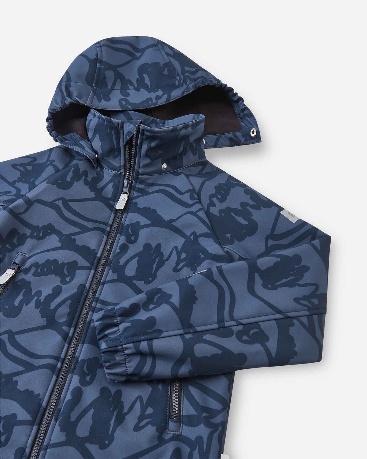 Reima Aitoo softshelljas voor kinderen in marineblauw – detailfoto
