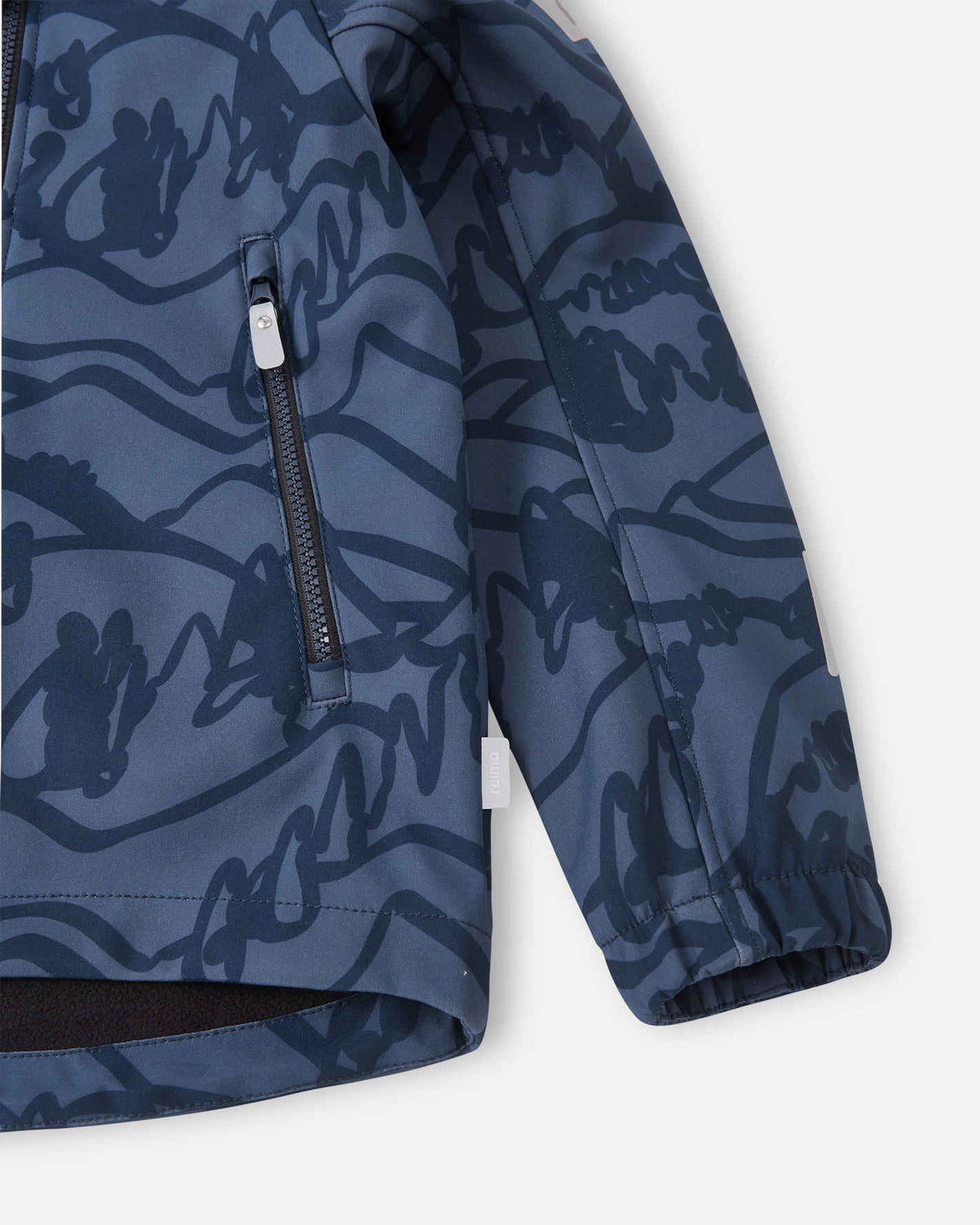 Reima Aitoo softshelljas voor kinderen in marineblauw – detailfoto