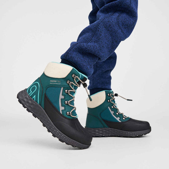 Stivali invernali Reima Hallava Lace ReimaTec per bambini, colore Dark Teal – Foto in studio, immagine 8