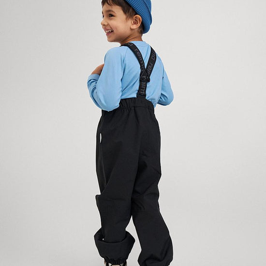 Pantalon de pluie Reima Hauskin ReimaTec pour enfants, noir – Gros plan sur la matière