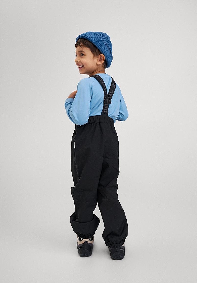 Pantalon de pluie Reima Hauskin ReimaTec pour enfants, noir – Gros plan sur la matière