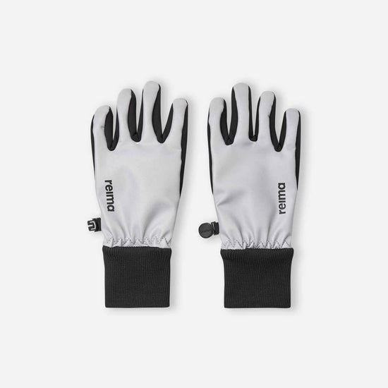 Guanti Softshell riflettenti Reima Heippa per bambini, colore argento – Packshot