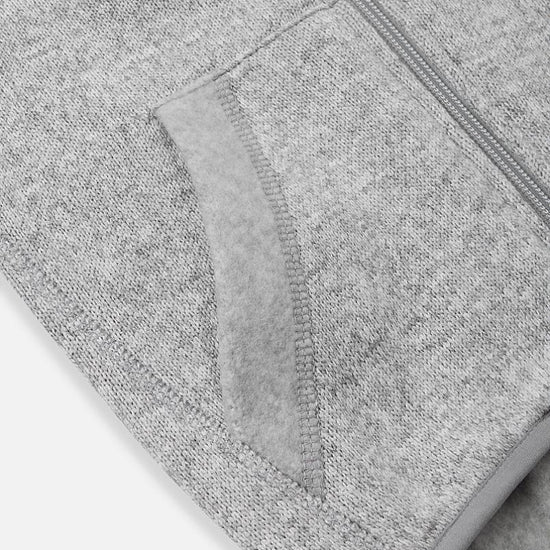 Veste polaire Reima Hopper pour enfants, gris chiné – Vue détaillée de la fermeture éclair