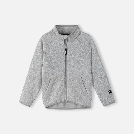 Veste polaire Reima Hopper pour enfants, gris chiné – Vue de face