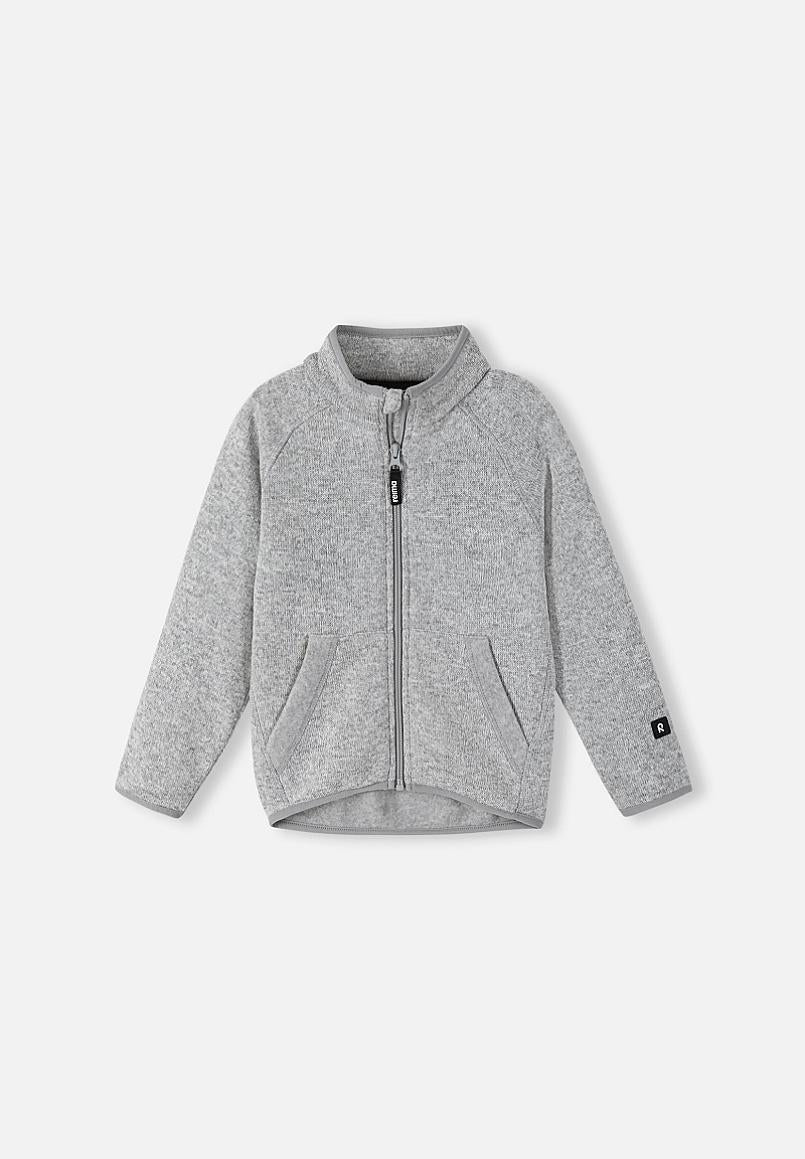 Veste polaire Reima Hopper pour enfants, gris chiné – Vue de face