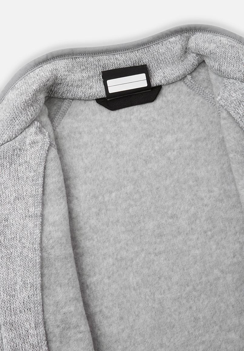 Veste polaire Reima Hopper pour enfants, gris chiné – Vue détaillée du col