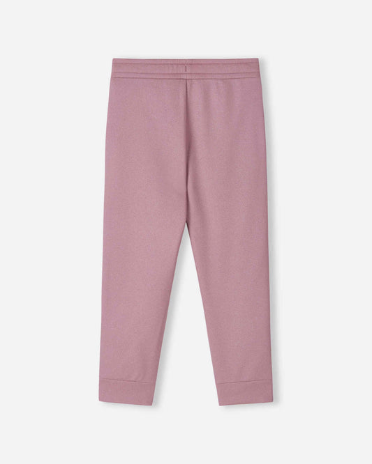 Pantaloni da jogging in pile Reima Nasta per bambini, grigio e rosa – Foto del prodotto (retro)