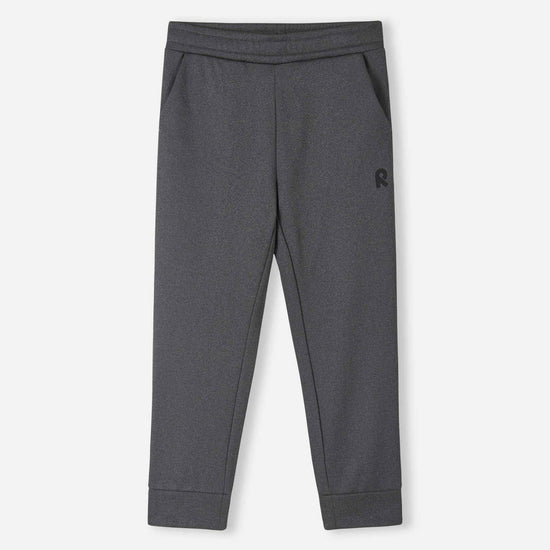 Pantaloni da jogging in pile Reima Nasta per bambini, colore Graphite Melange – Foto del prodotto (vista frontale)