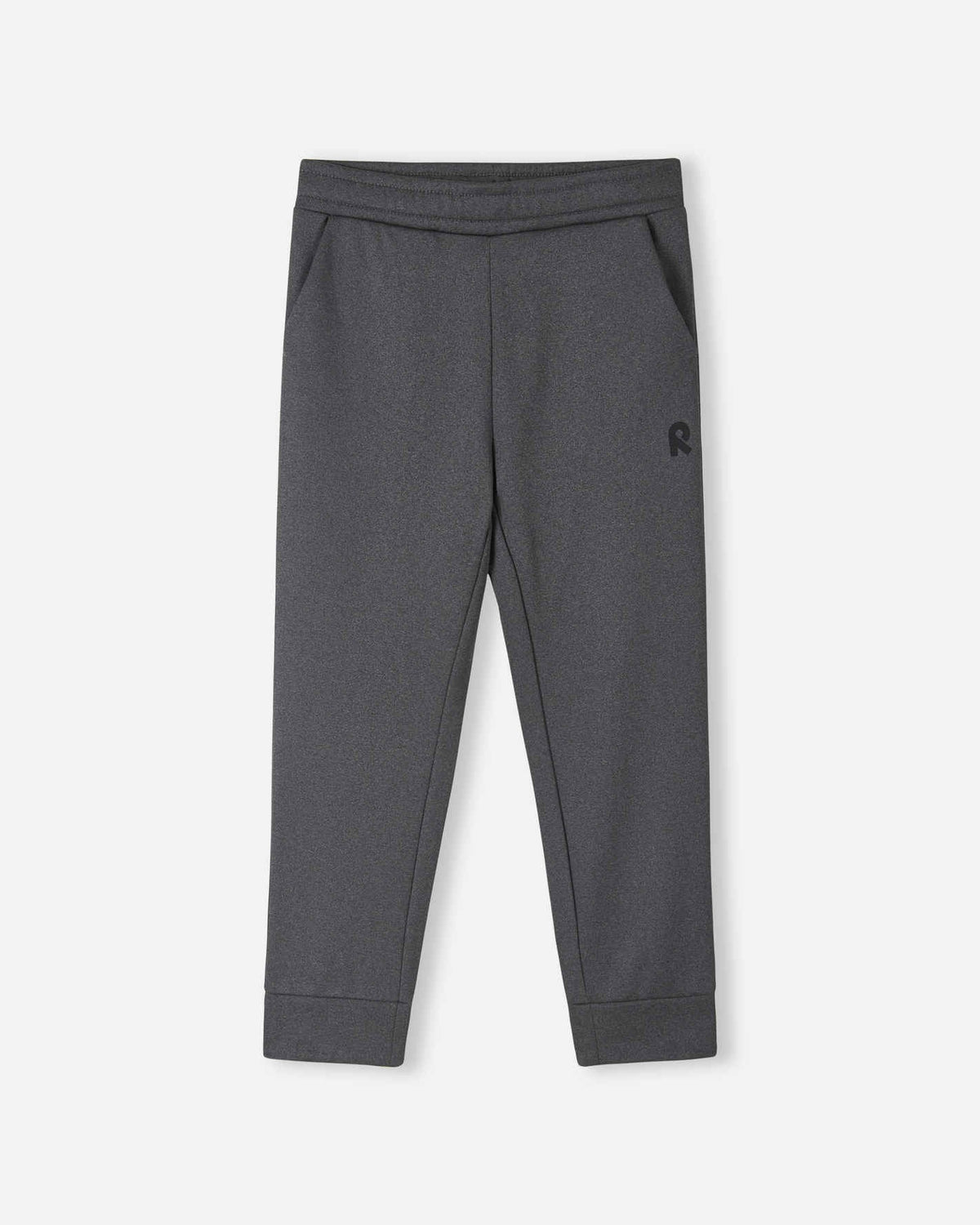 Pantaloni da jogging in pile Reima Nasta per bambini, colore Graphite Melange – Foto del prodotto (vista frontale)