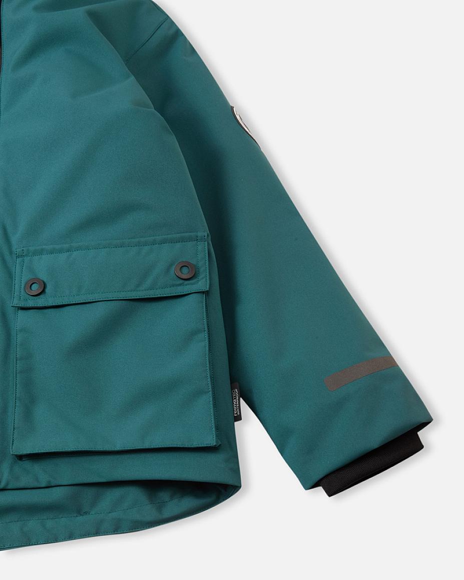 Chaqueta de invierno 3 en 1 Reima Syddi ReimaTec para niños, color verde azulado oscuro – Vista de Packshot 7