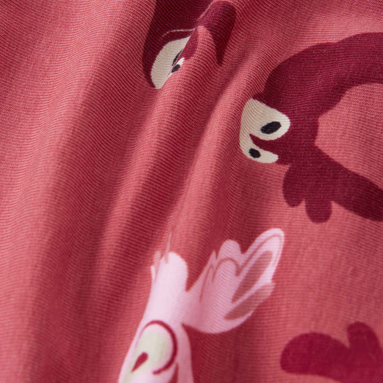 Gorro reversible Reima Tanssi para niños, color Red Clay – Detalle del tejido