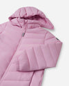 Chaqueta aislante ligera para niños Reima Uumaja Light Heather – Foto de producto con la capucha abierta 3