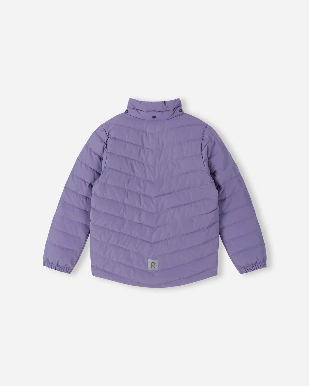 Chaqueta aislante ligera Reima Uumaja para niños, color Misty Violet – Foto de producto con la capucha abierta 3