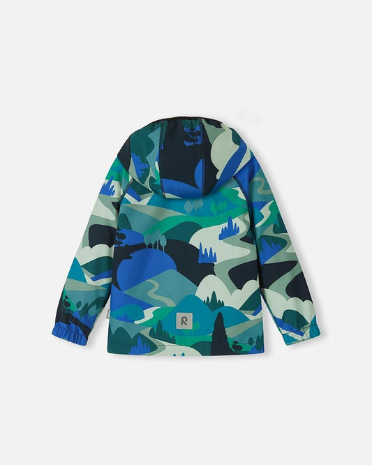 Chaqueta softshell Reima Vantti para niños, color Sparkly Blue – Imagen del producto (parte trasera)