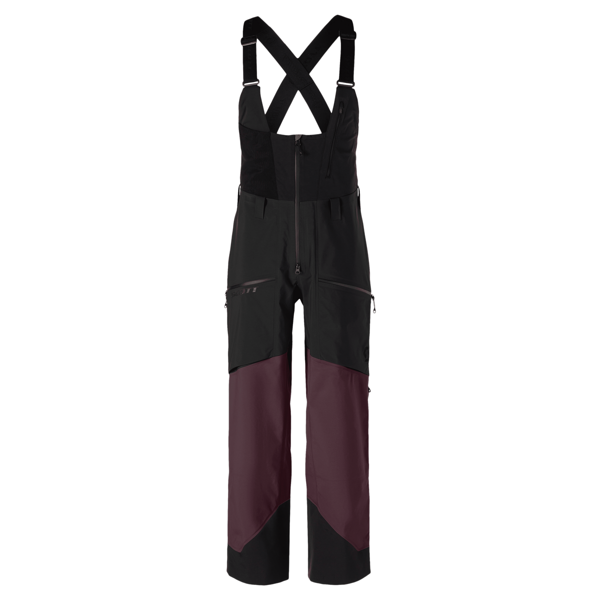 SCOTT Vertic GORE-TEX 3L Wintersporthose Unisex Black / Cocoa Red Vorderansicht
