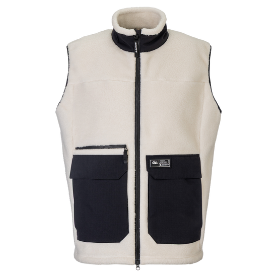 SCOTT Escape Heritage Pile Fleeceweste Herren Latte Beige/Black Vorderansicht