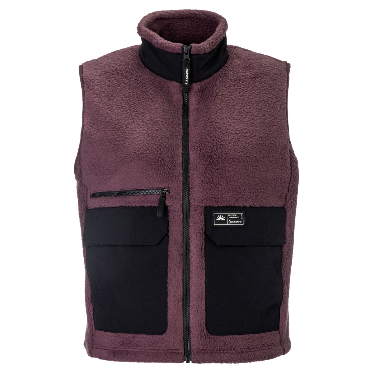 SCOTT Escape Heritage Pile Fleeceweste Damen Cocoa Red/Black Vorderansicht